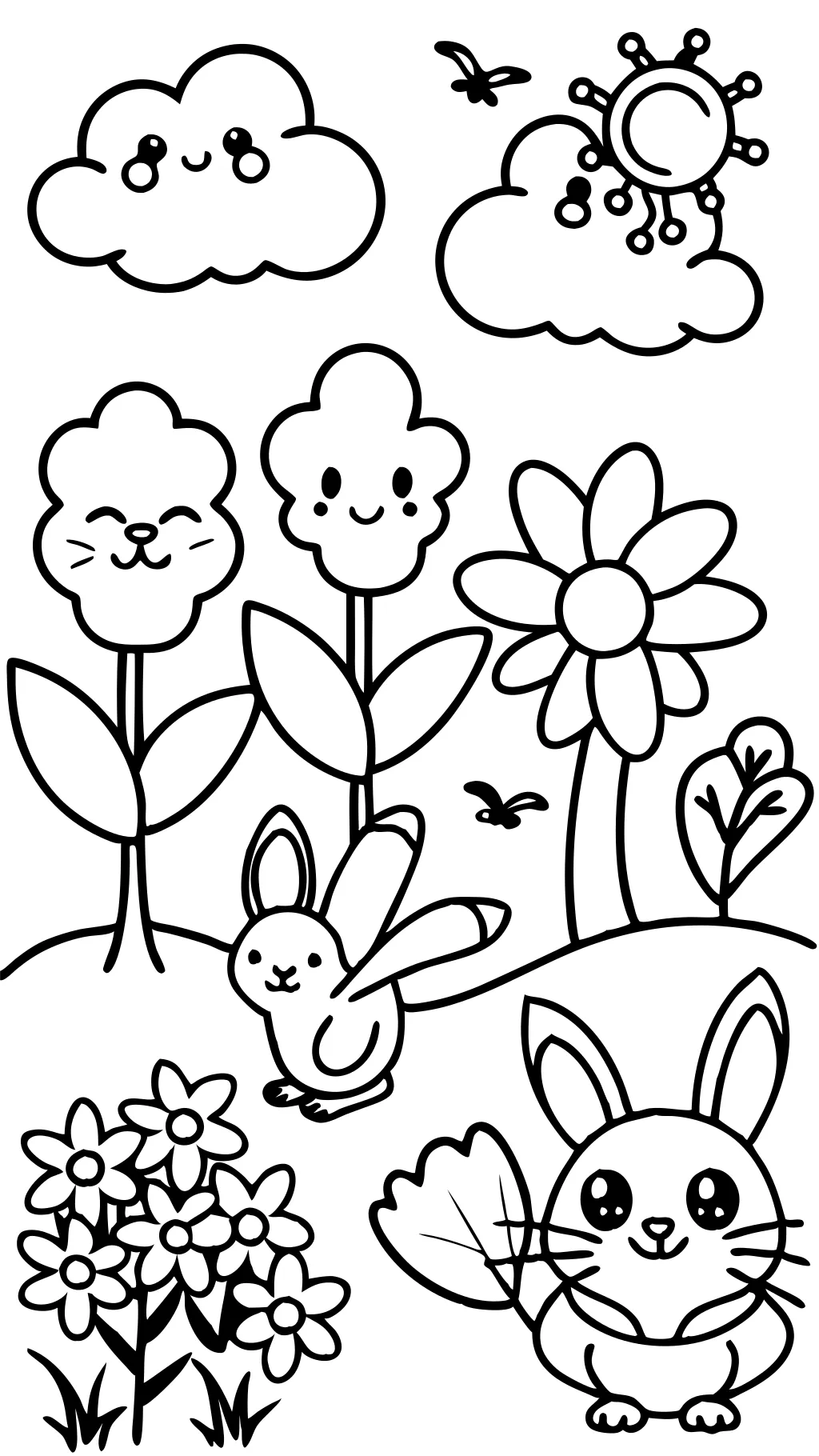 coloriages de printemps faciles